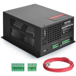 VEVOR - CO2 Laser Power Supply, 100W, Power Supply for 100W Laser Tube, Constant Current Protection, Open Circuit Protection - Black