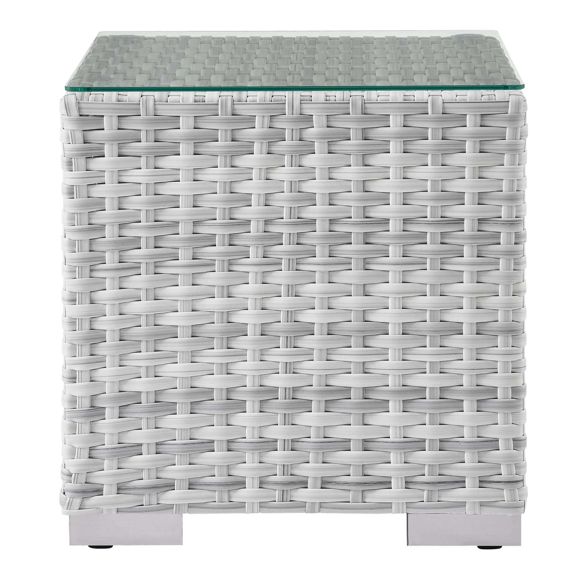 Alt View 1. Modway - Convene Outdoor Patio Side Table by Modway - Light Gray.