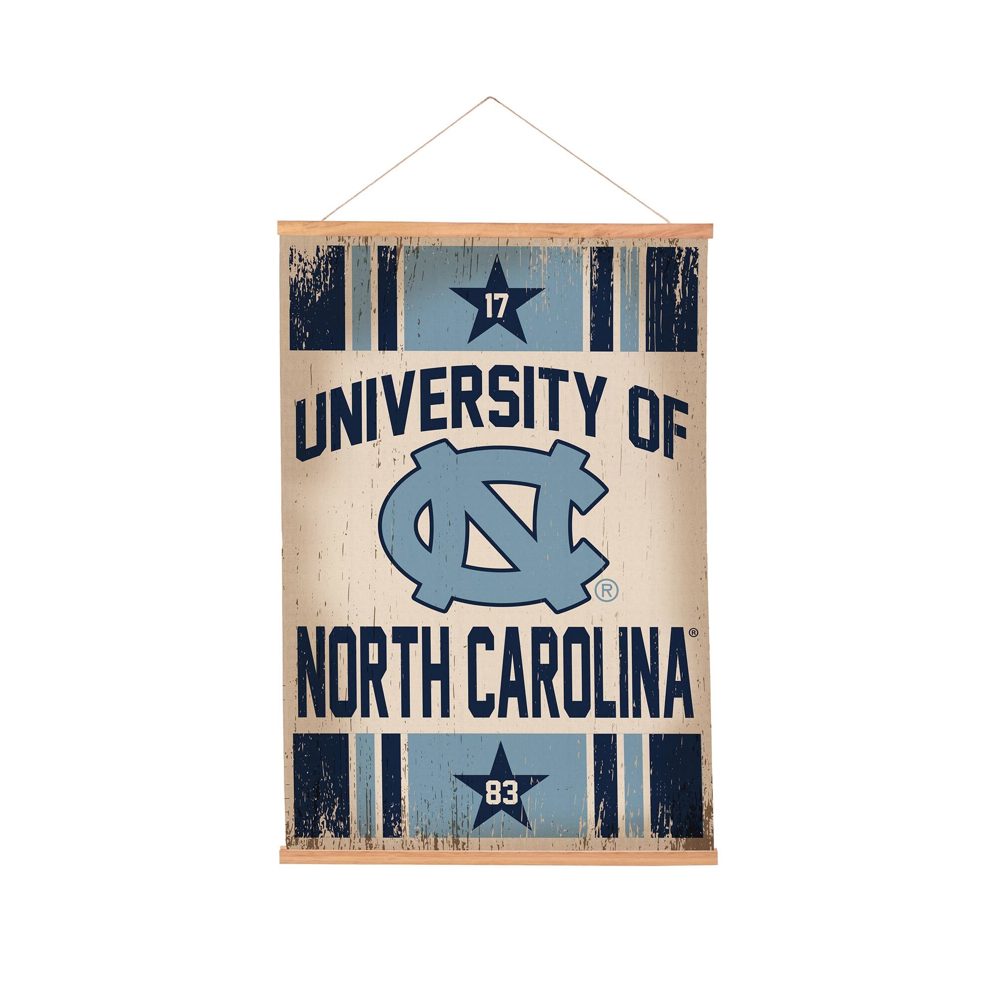 North Carolina Tar Heels 24" x 36" Antique Style Canvas Wall Art Tapestry with Wood Frame