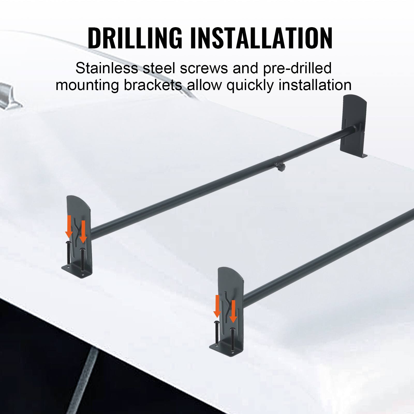 DRILLING INSTALLATION

Stainless steel screws and pre-drilled mounting brackets allow quickly installation