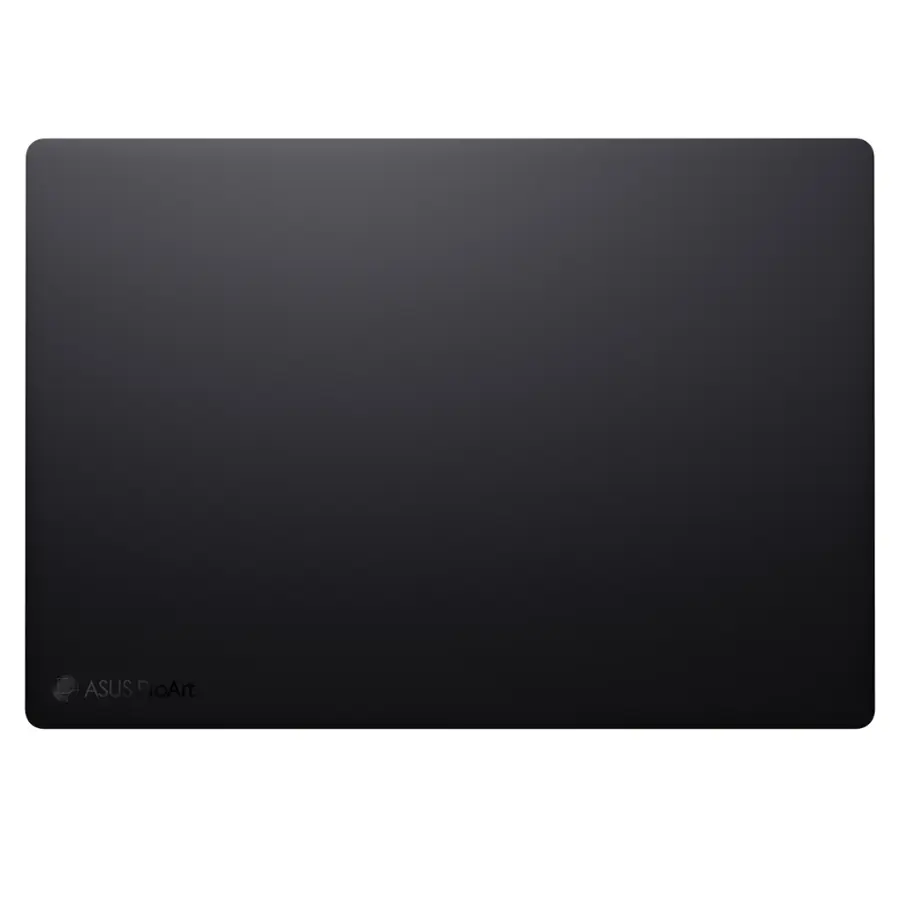 The image features a black computer mouse pad with the text "ASUS ProArt" on it. The pad is large, covering most of the image. The text is clearly visible and stands out against the black background.
