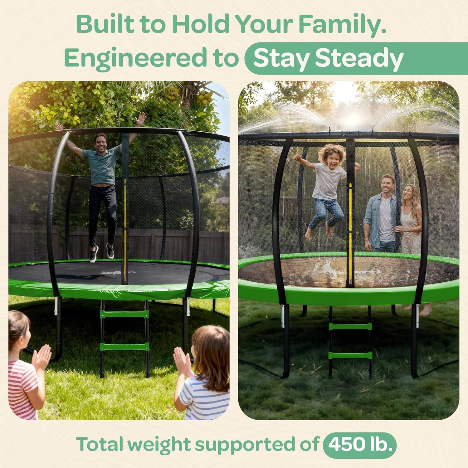 Built to Hold Your Family. Engineered to Stay Steady. Total weight supported of 450 lb.