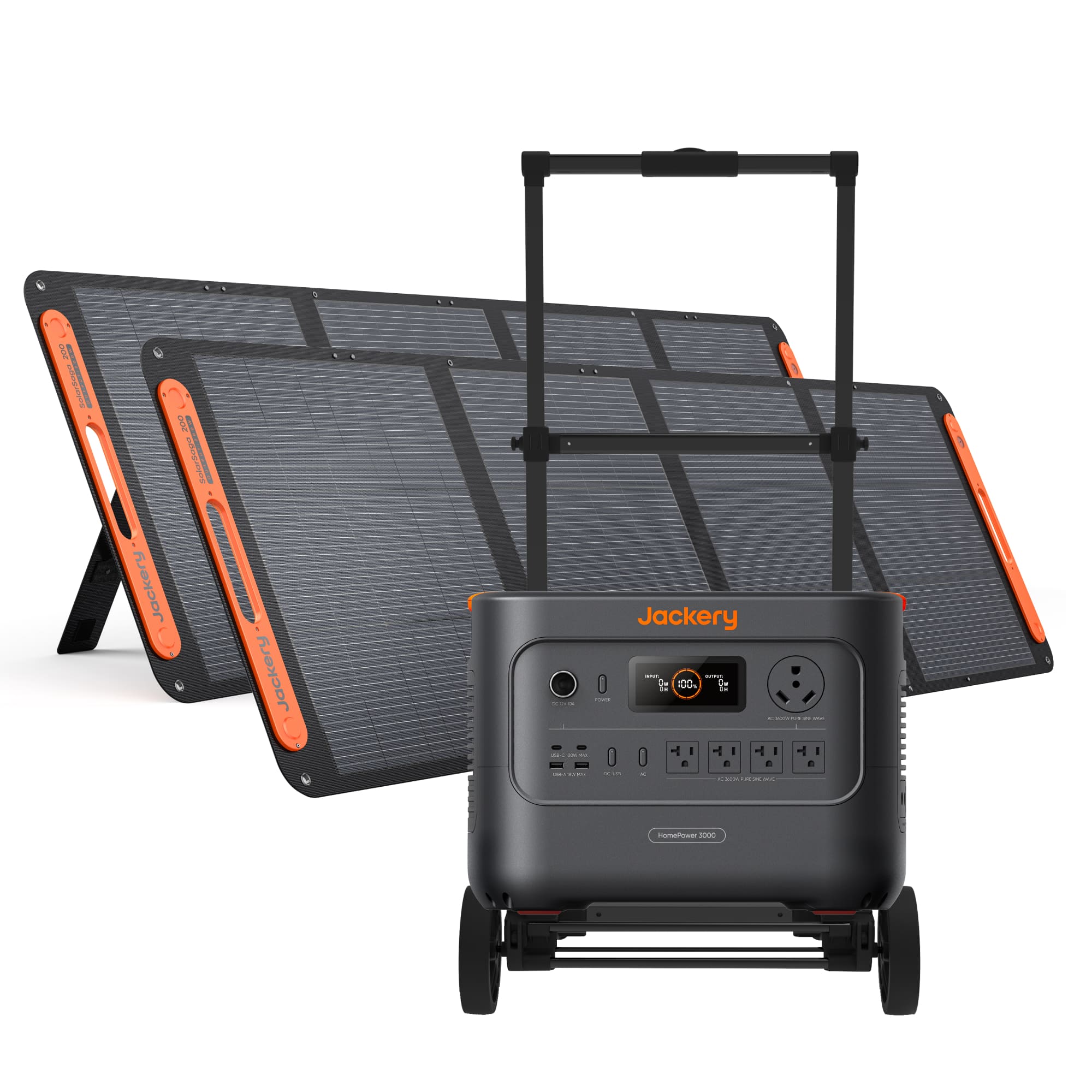Jackery - HomePower 3000 Portable Power Station (3072Wh) with Two 200W Solar Panels and a Trolley for Outdoor and Emergency Backup (3072 Wh Capacity) - Black price history on PriceWatchPro