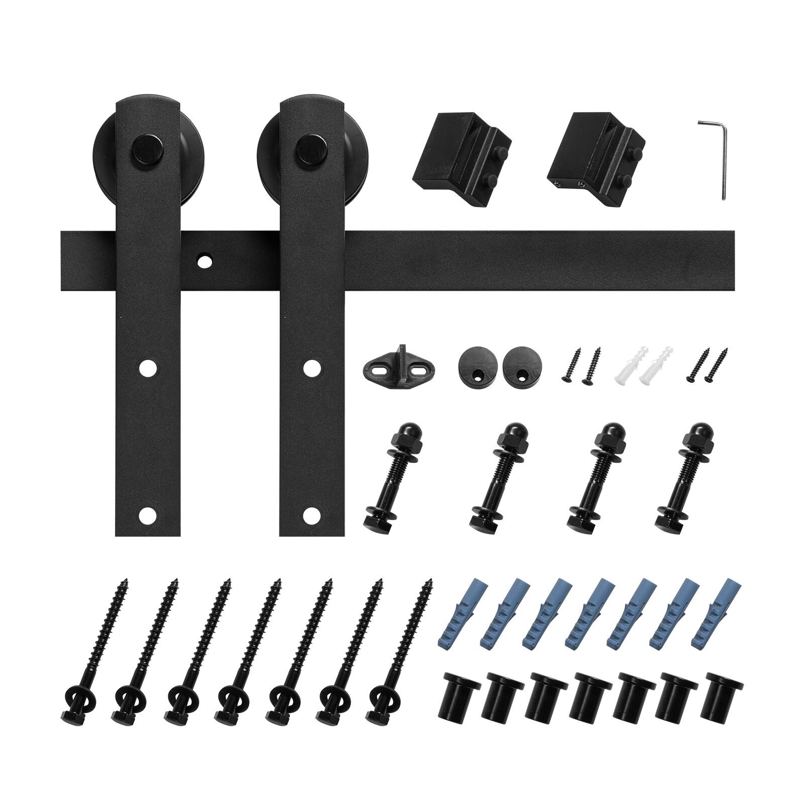 Alt View 5. VEVOR - 10FT Sliding Barn Door Hardware Kit, 330 LBS Weight Capacity,Compatible with 60 Inches Max Width & 1-3/8 to 1-3/4 Inches - Black.