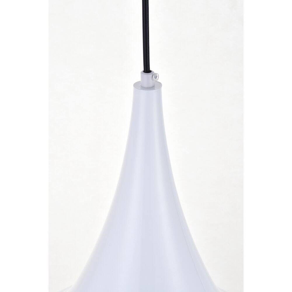 Alt View 1. Living District - Circa 1 Light White Pendant - White.