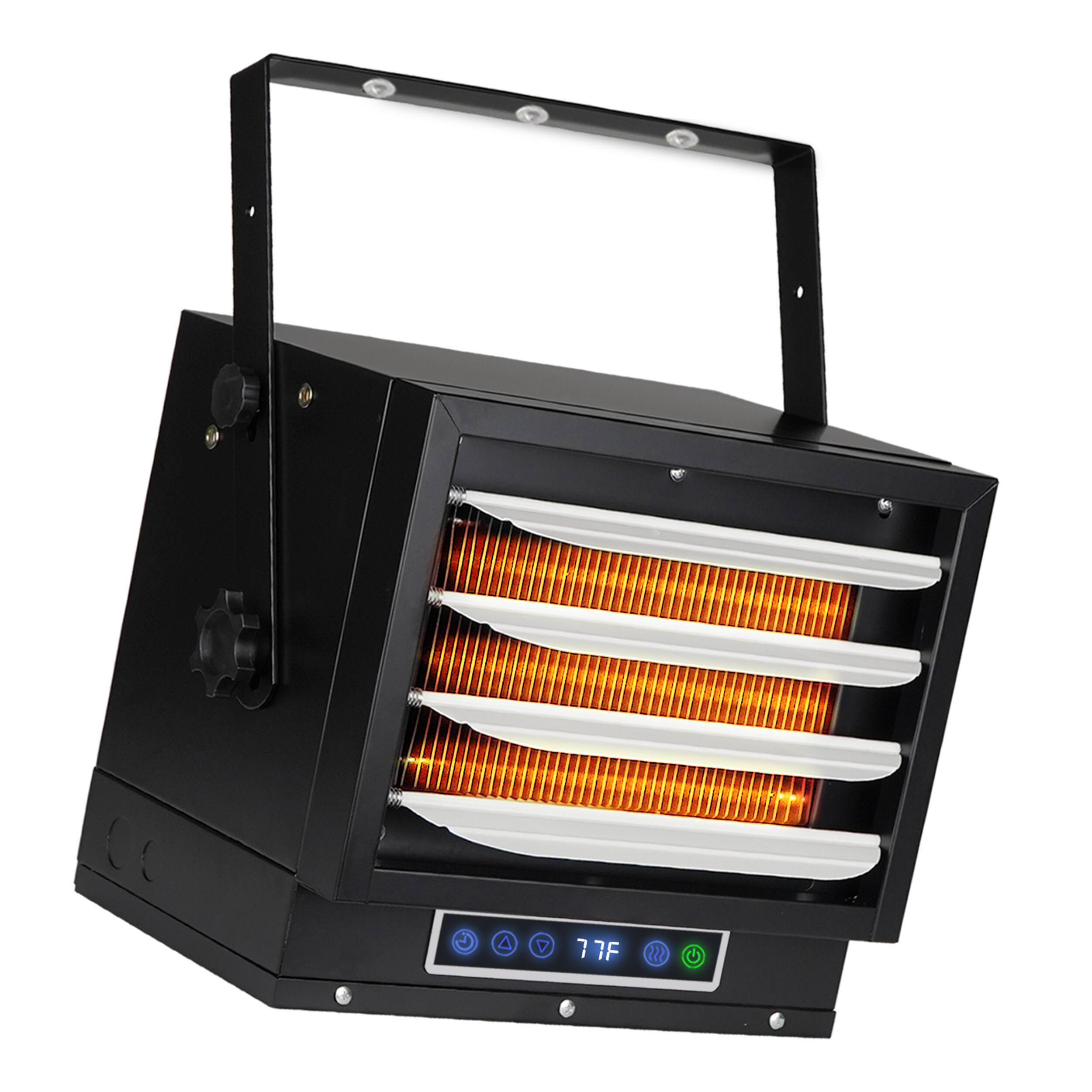 Alt View 2. VieAir - Vie Air 7500W Portable Hard-Wire Installation Garage Heater With Remote and Vertical and Horizontal Air Flow in Black - Black.