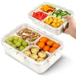 Cheer Collection - 4 Compartment Airtight Food Storage Container with Nested - No Color Family
