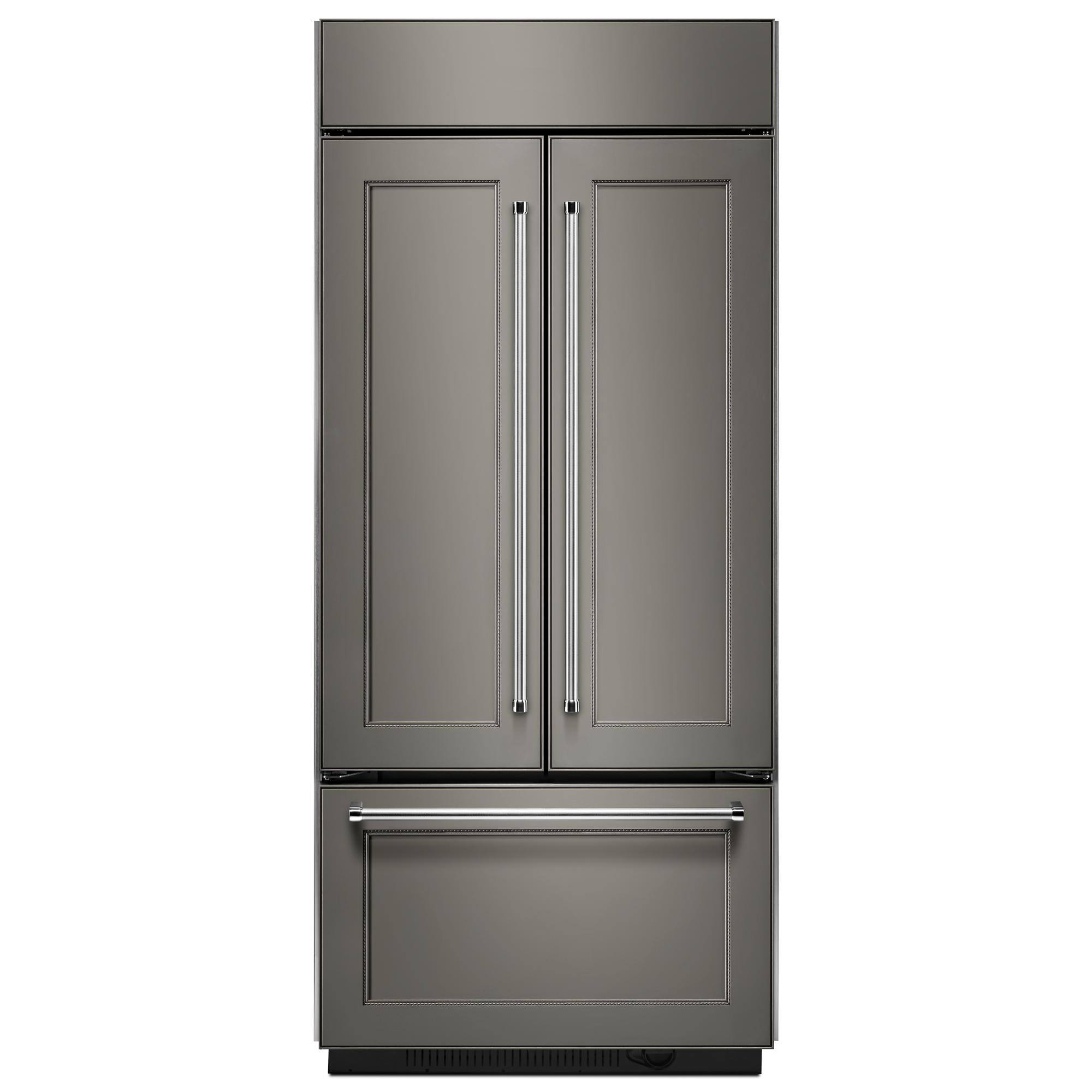 Front. KitchenAid - 20.8 Cu. Ft. Built-In French Door Bottom Mount Refrigerator - Panel Ready.