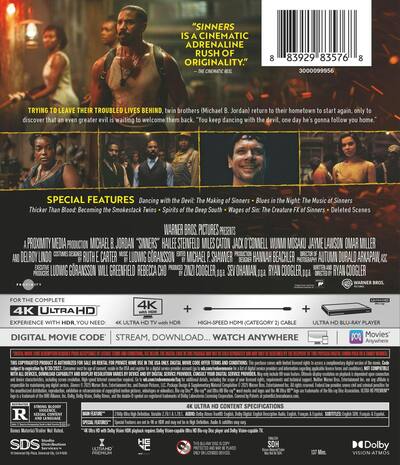 Sinners 4K UHD + Blu-ray + Digital Steelbook – Brand New Sealed