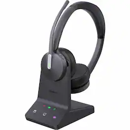 Yealink - WH64 Headset - Microsoft Teams Certification - Stereo - Wireless - Bluetooth/DECT - 492.1 ft - 20 Hz to 20 kHz - Black
