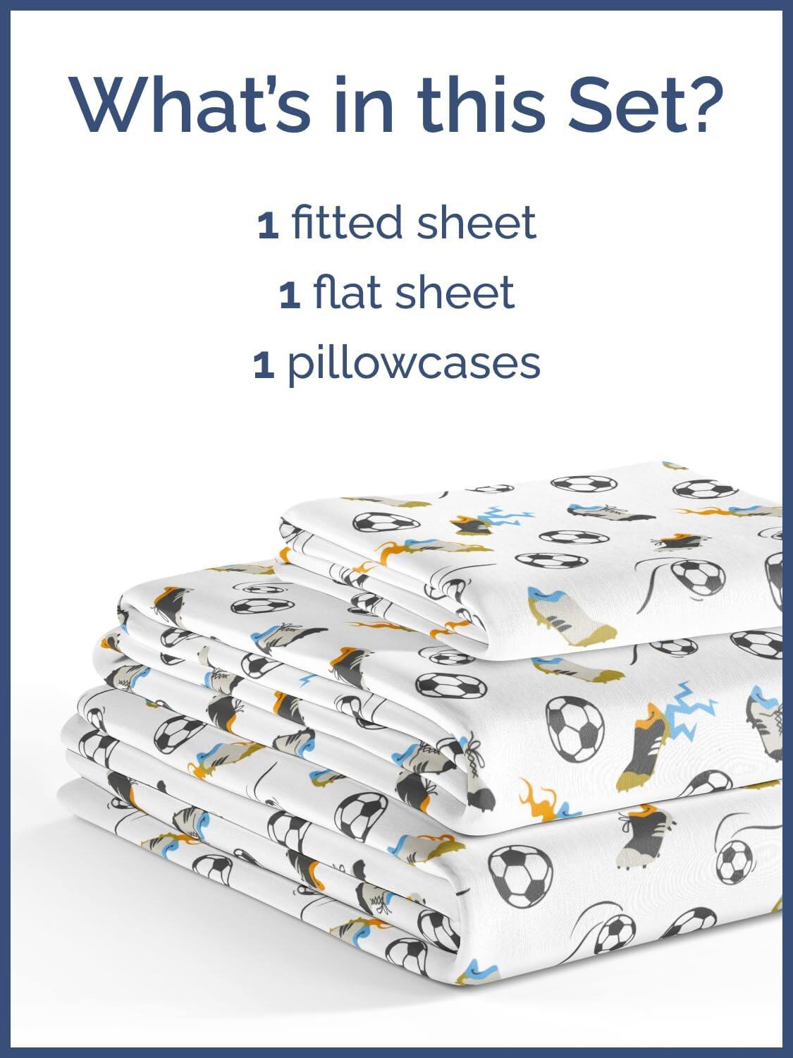 What's in this Set?  
1 fitted sheet  
1 flat sheet  
1 pillowcases