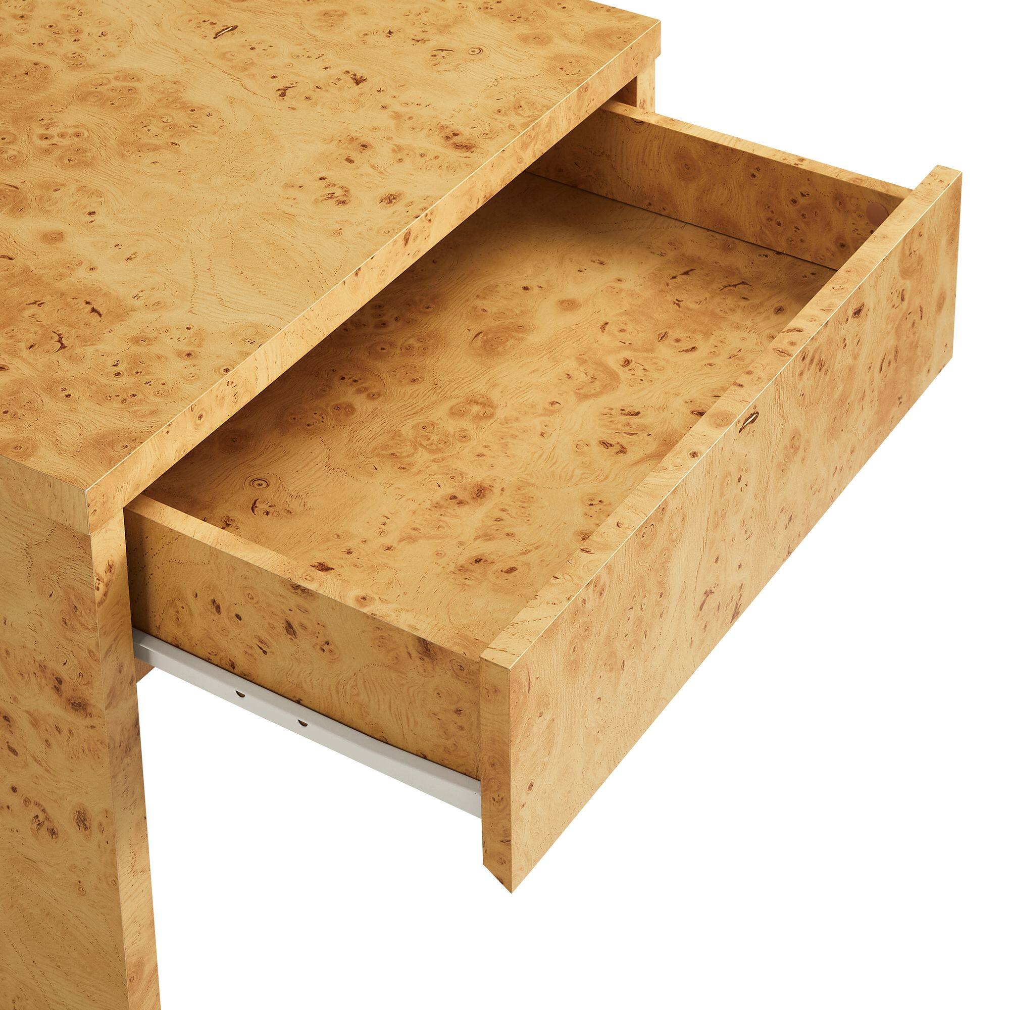 Alt View 5. Modway - Hudson 1-Drawer Burl Wood Nightstand by Modway - Natural.