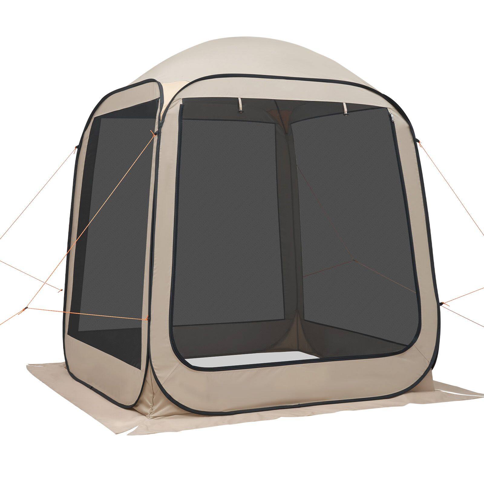 Alt View 3. Loheer - Loheer Screen House Tent 6x6 Pop Up Screen Tent Screened in Canopy - Beige.