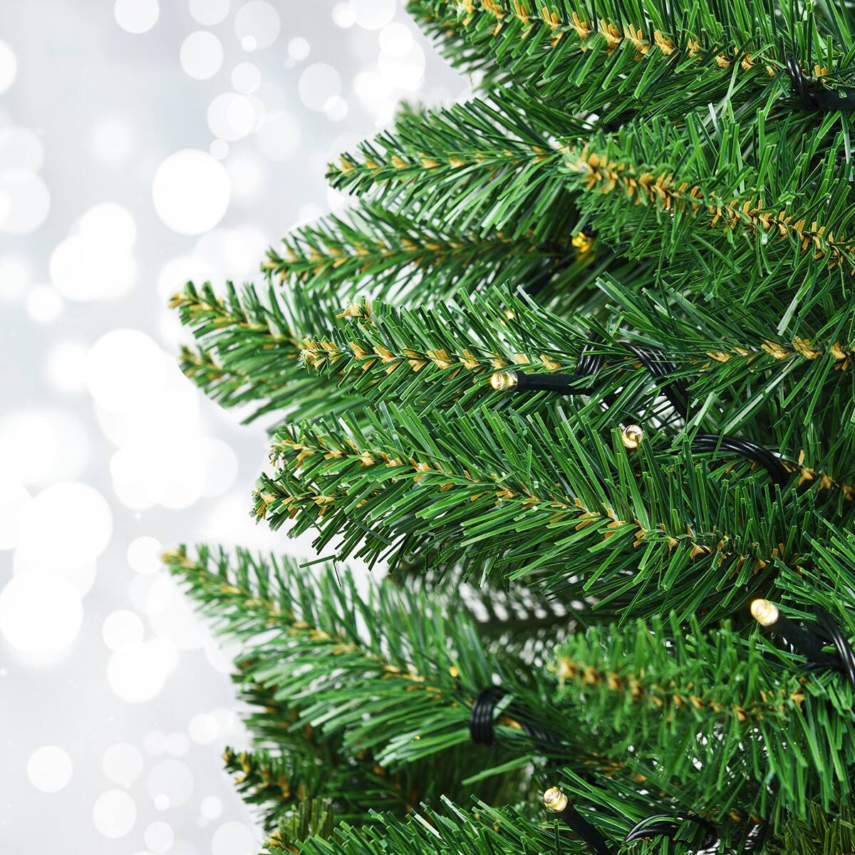 Alt View 7. Gymax - Gymax 5ft LED Pre-lit Half Christmas Tree PVC Artificial Tree w/ 8 Flash Modes 250 Lights - Green.