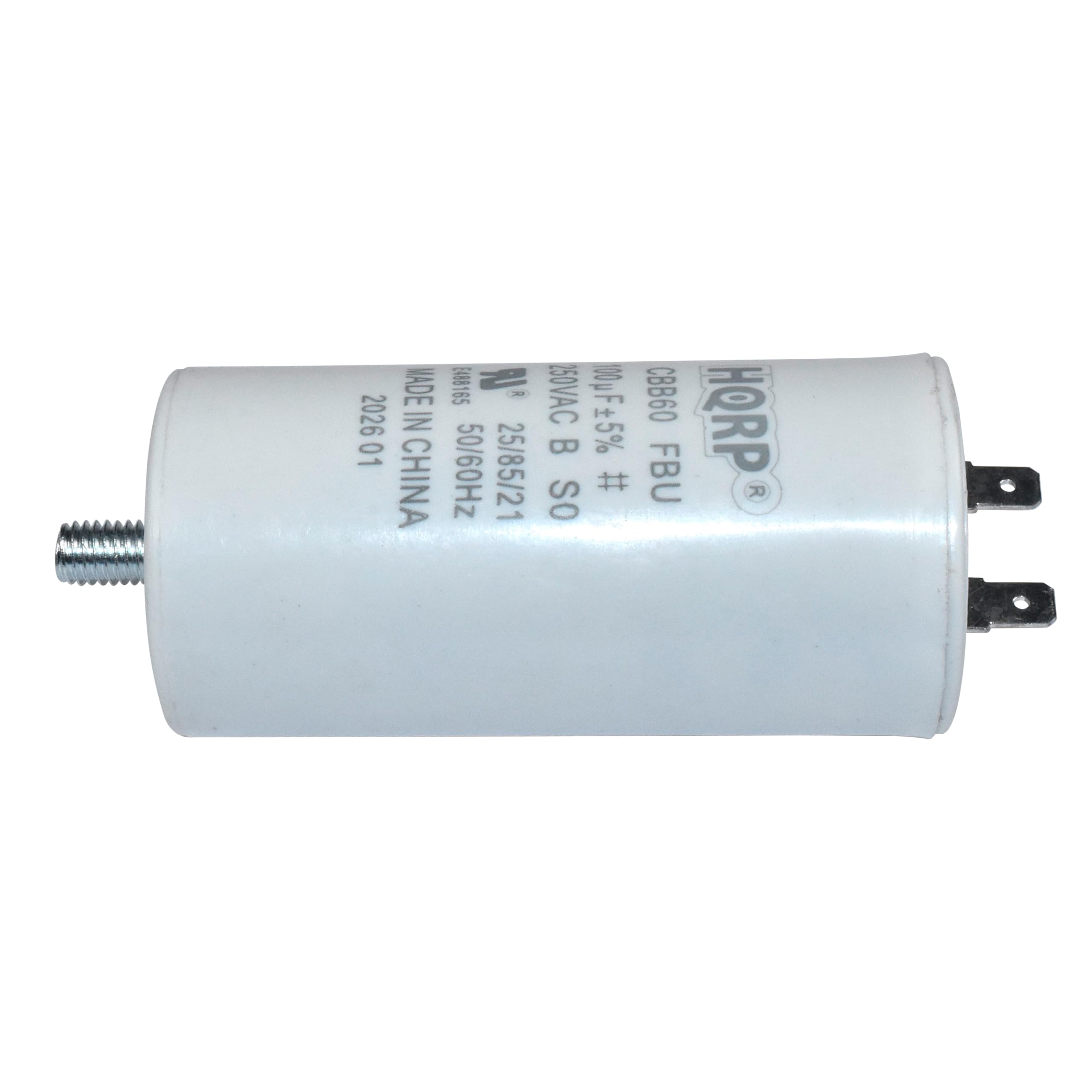 HORP  
CBB60  
150VAC B SO  
10µF ±5%  
C8860 FBU  
MADE IN CHINA  
50/60Hz  
25/85/21  
2026.01  
50160/21  
2565/12  
HQRP  
01