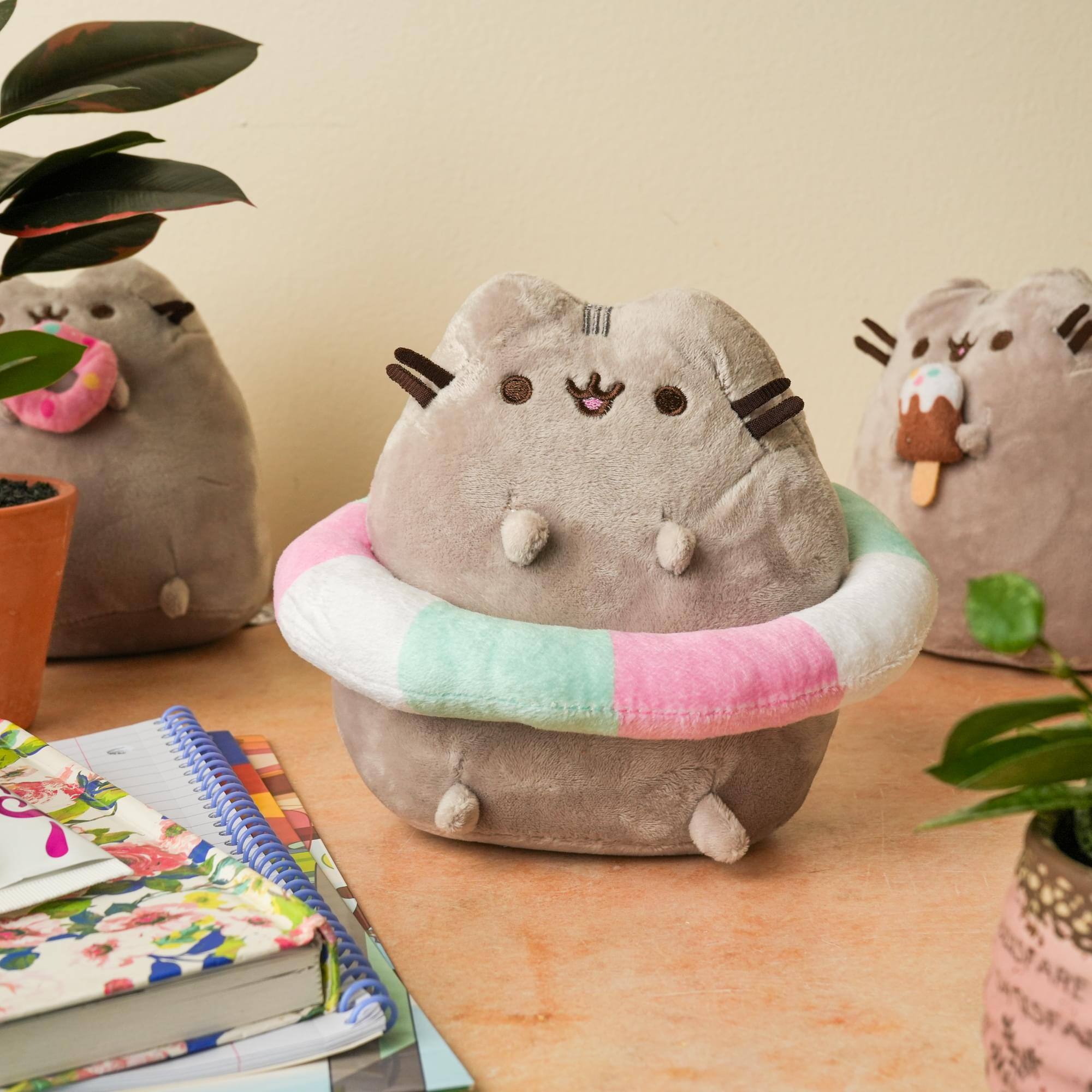 Alt View 2. Fiesta - Pusheen 6.5 Inch Plush | Pusheen with Floatie - Multi-Color.