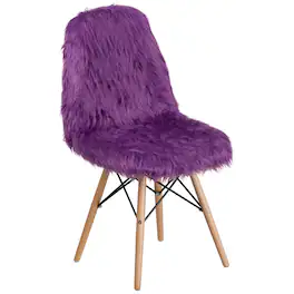 Emma + Oliver - Shaggy Dog Fur Accent Chair - Purple