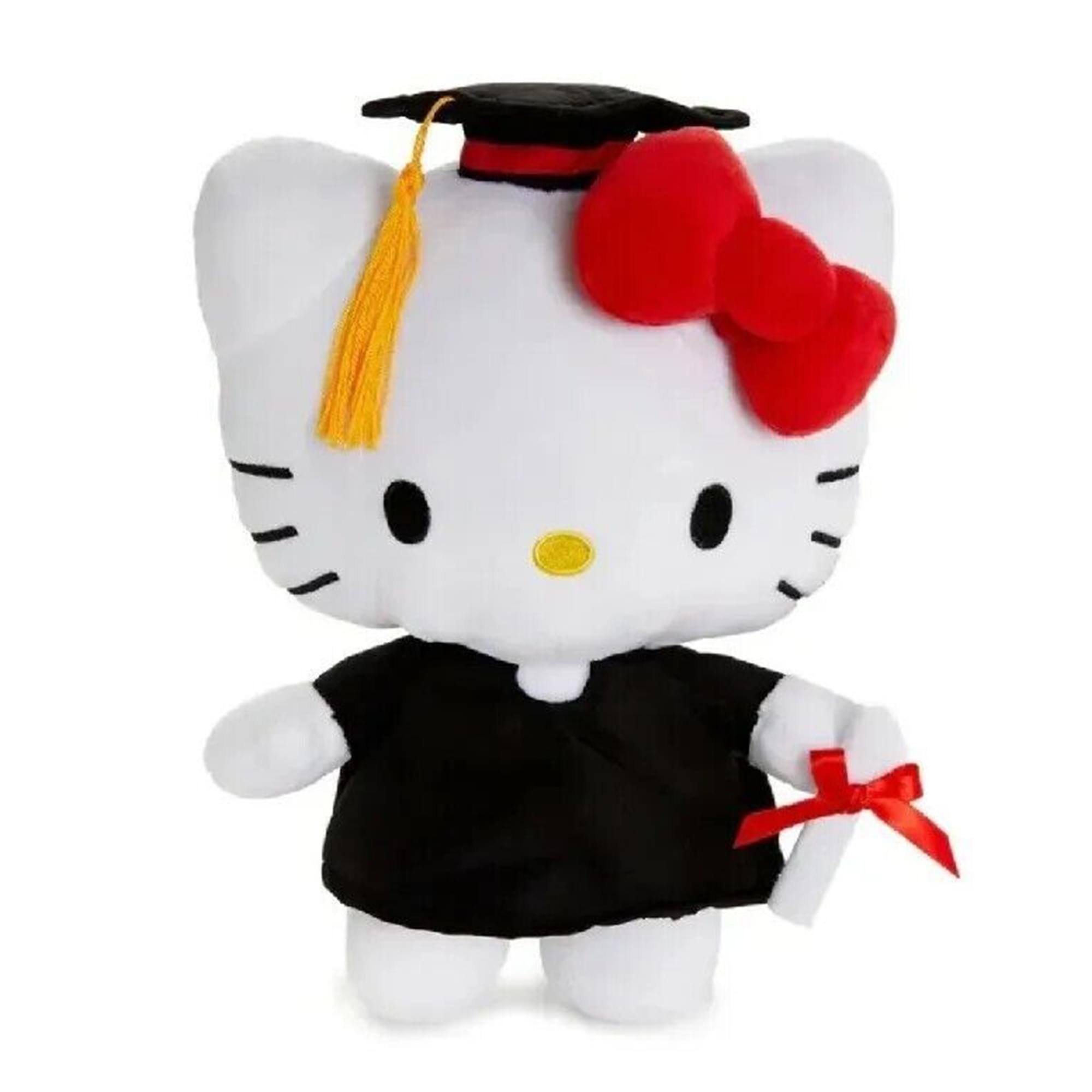 Front. Hello Kitty - Sanrio Hello Kitty Cap and Gown 10.5 Inch Plush - Red/White.