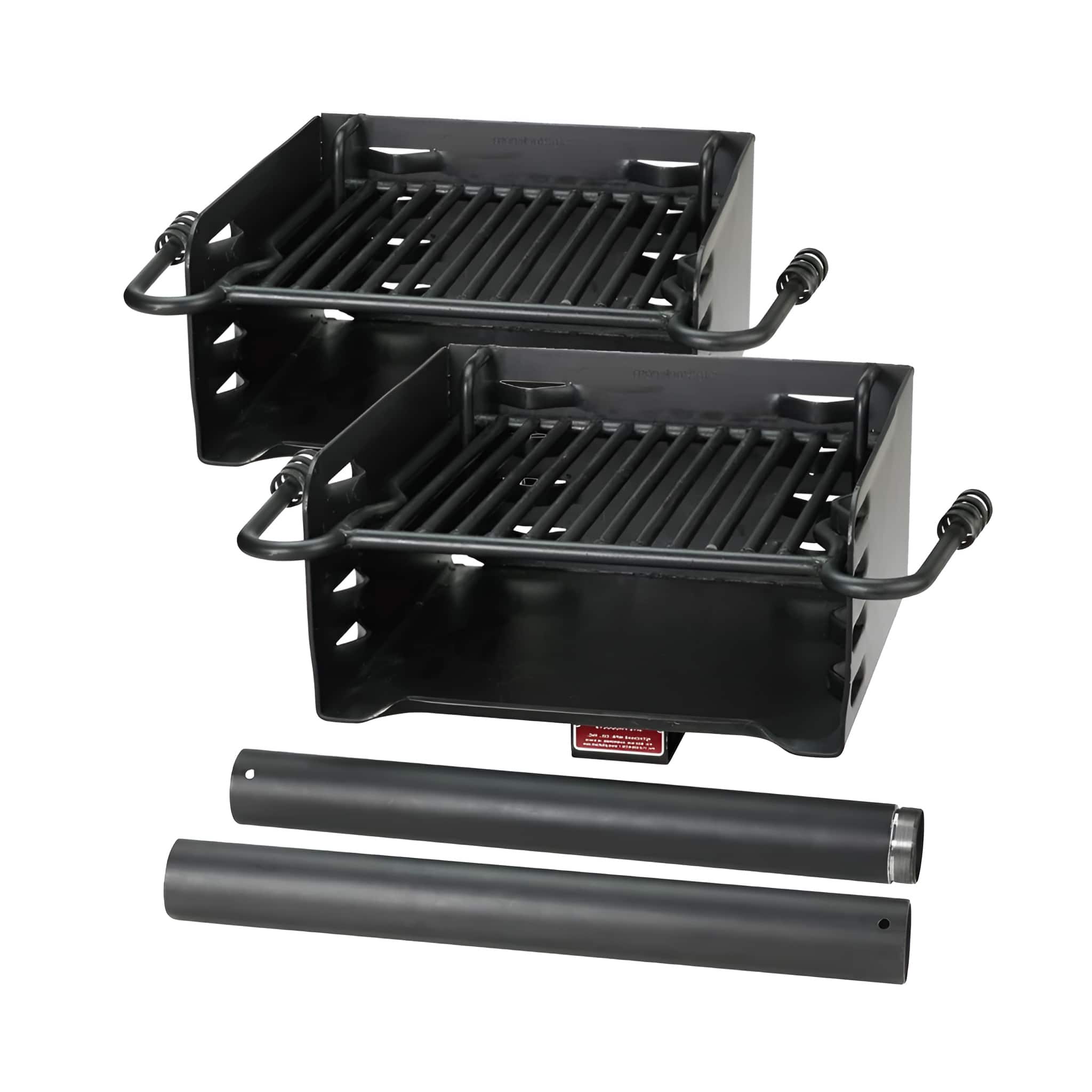 Pilot Rock - H-16 B6X2 Park Style Outdoor BBQ Charcoal Grill w/ Swivel, 2 Pack - Black
