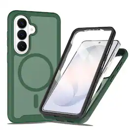 UUCOVER - Magnetic Case for Samsung Galaxy S26 FE Shockproof TPU+PC Built-in Screen Protector Compatible with MagSafe Matte Cover - Green