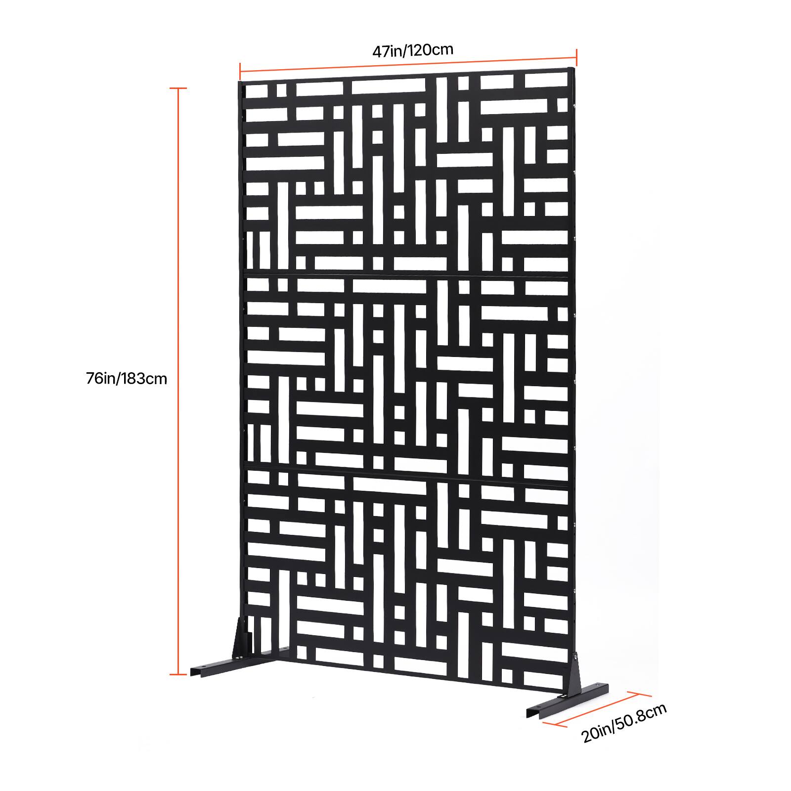 47in/120cm  
76in/183cm  
20in/50.8cm