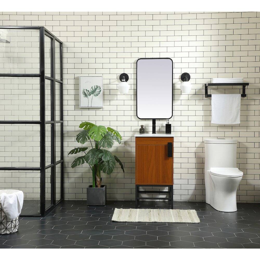 Alt View 8. Elegant Kitchen and Bath - 18 Inch Single Bathroom Vanity In Teak - Teak.