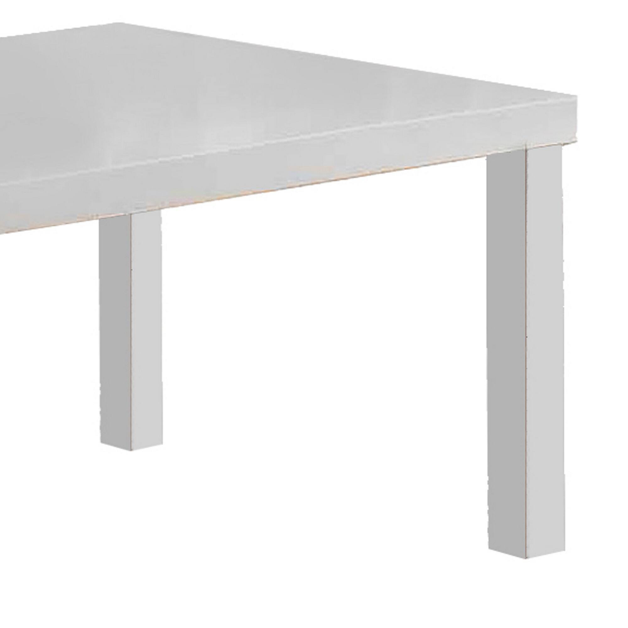 Alt View 3. Manhattan Lane - Wood and Metal Frame Coffee Table with Open Shelves - White and Chrome.