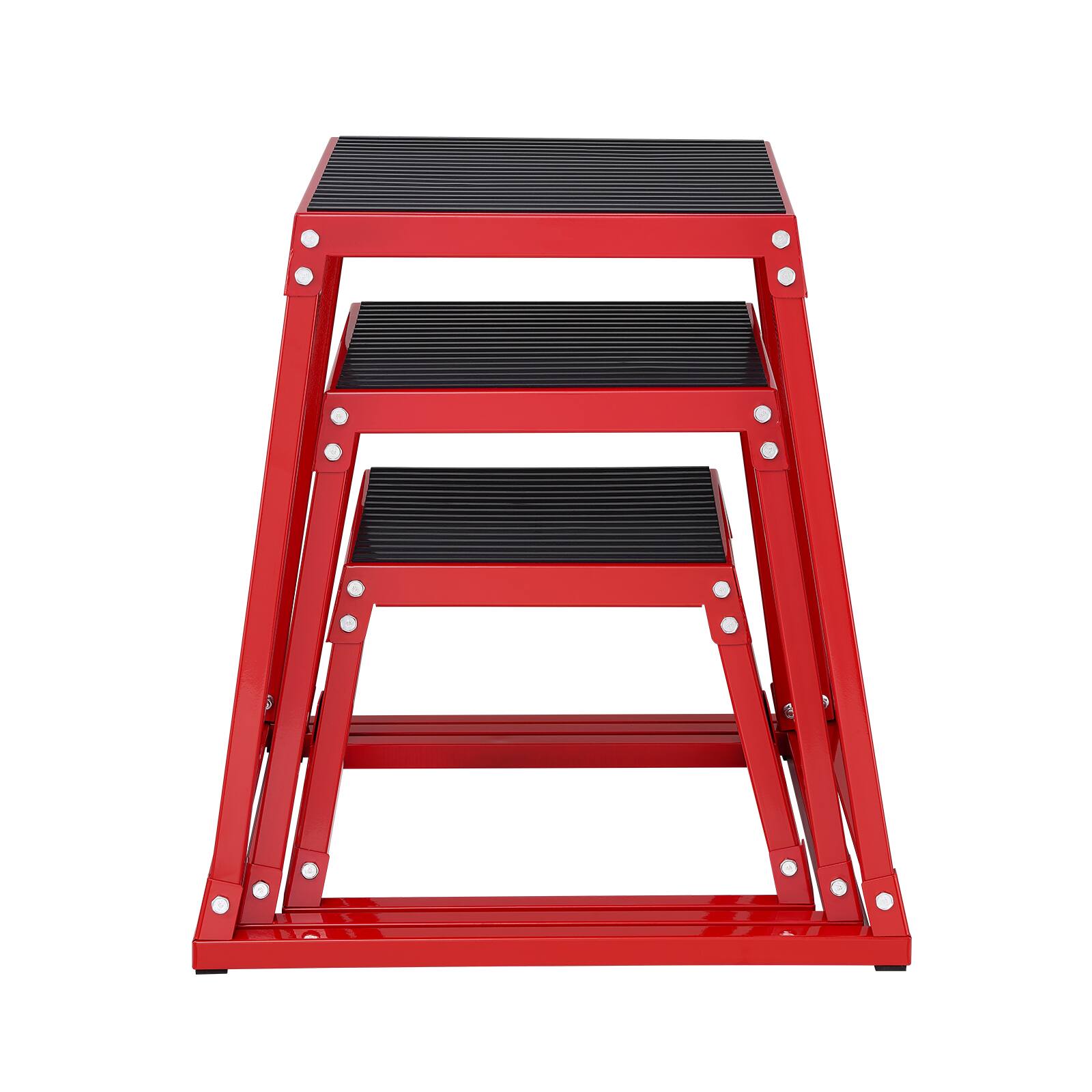 Alt View 5. VEVOR - Plyometric Jump Boxes, 12/18/24 Inch Plyo Box, Platform and Jumping Agility Box, Anti-Slip Fitness Exercise Step Up Box - Red.