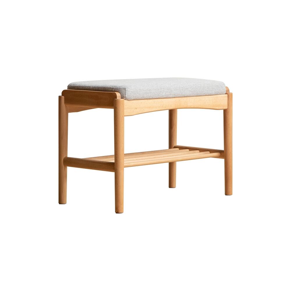 Ropilly Mid Century Modern Solid Wood Shoe Bench, Upholstered Entryway ...
