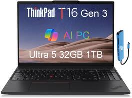 Lenovo - ThinkPad T16 Gen 3 16" WUXGA Laptop - Intel Core Ultra 5 with 32GB DDR5 Memory - 1TB SSD - Thunderbolt - Windows 11Pro - Black