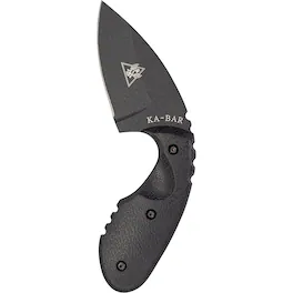 KA-BAR - 2.71" Fixed Blade TDI Investigator Knife w/ Sheath and Clip - Black