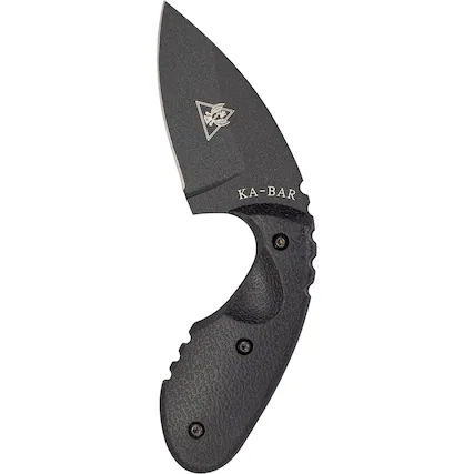 Front. KA-BAR - KA-BAR 2.71" Fixed Blade TDI Investigator Knife w/ Sheath and Clip - Black.