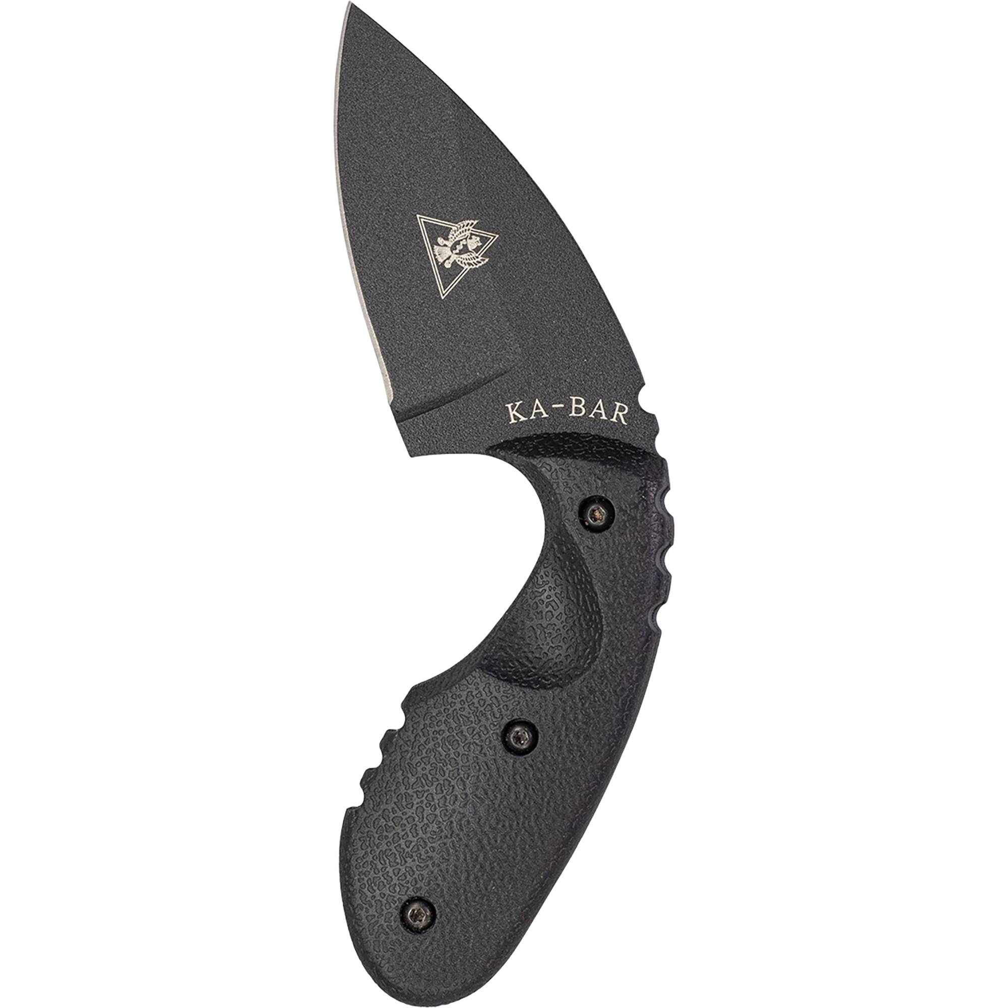 Front. KA-BAR - KA-BAR 2.71" Fixed Blade TDI Investigator Knife w/ Sheath and Clip - Black.