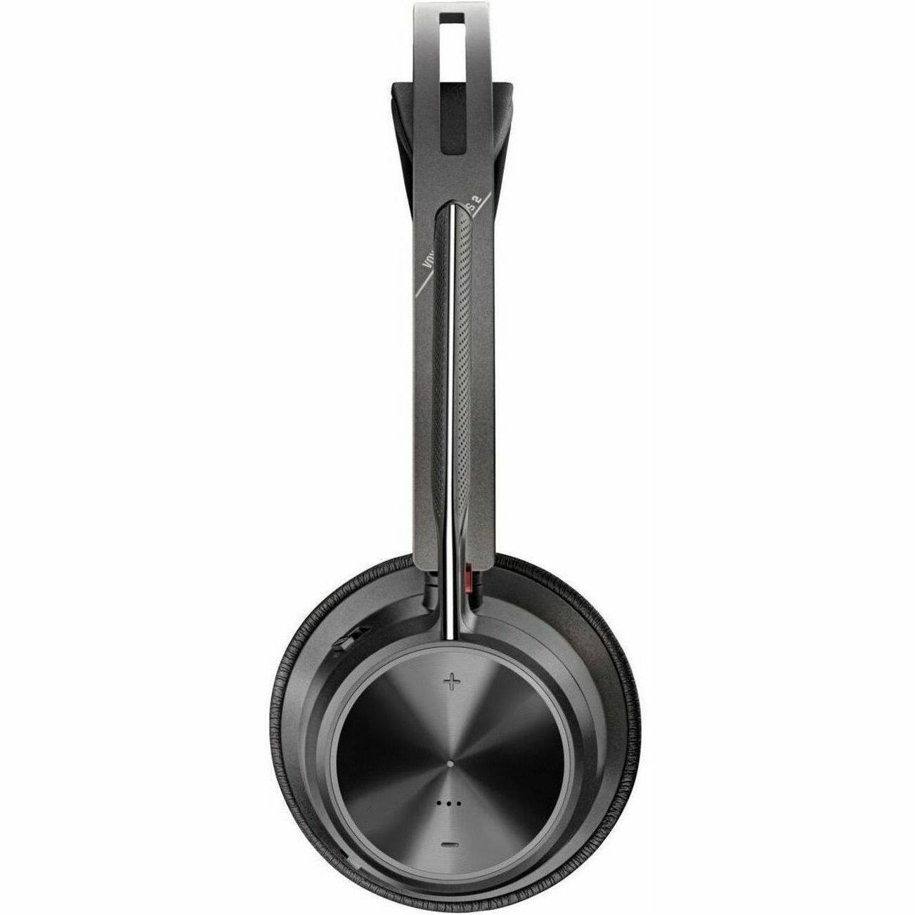 Alt View 1. HP - Poly Voyager Focus 2 USB-C-C Headset + USB-C/A Adapter TAA - Google Assistant, Siri - Stereo - USB Type C - Wired/Wirele - Black.