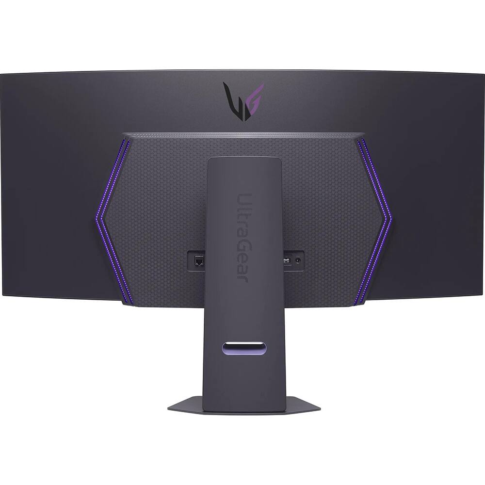 Back. LG - UltraGear 45" OLED QHD 240Hz 0.03ms G-Sync/FreeSync Premium Pro Smart Gaming Monitor + 26-Month Extended Warranty - Black.