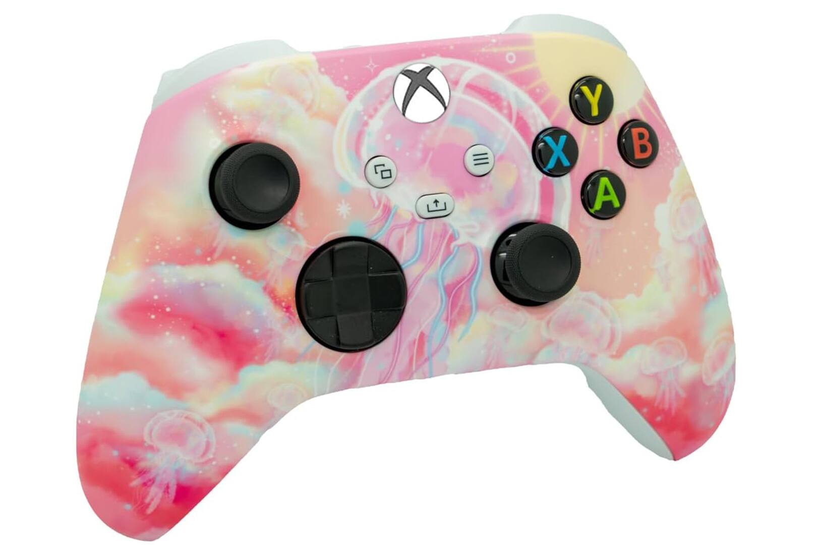 Angle. ProControllers - Custom Wireless Controller for Xbox Series X|S, Xbox One, & PC - Pink Jellyfish.