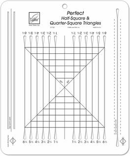 AccuQuilt - June Tailor Half-Square & Quarter-Square Triangles Ruler - White