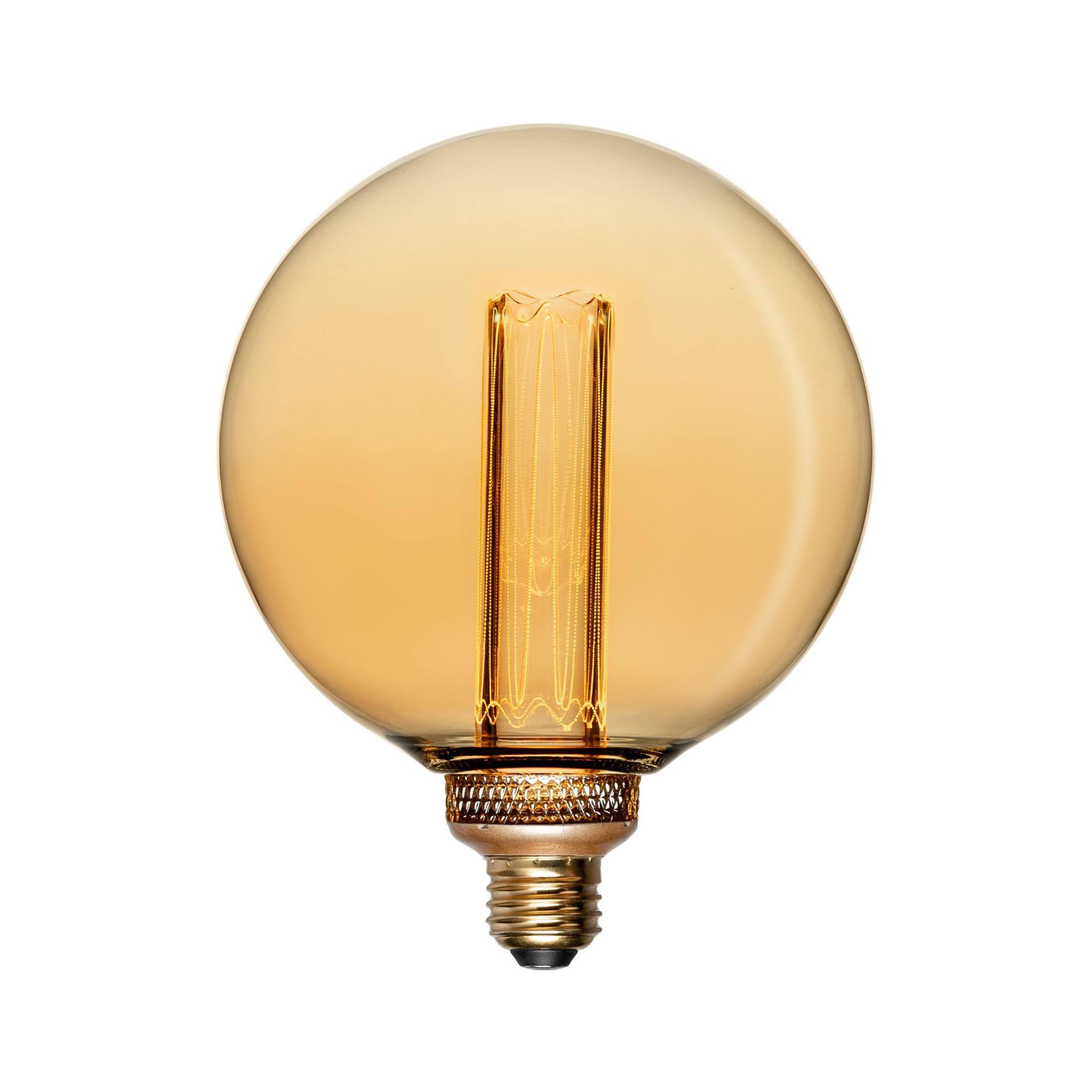 Alt View 2. Next Glow - Vintage Globe LED Light Bulbs G40/G125 3.5W (20W Eq), E26 Base, Dimmable Warm Amber Light for Home/Kitchen - Warm Amber.