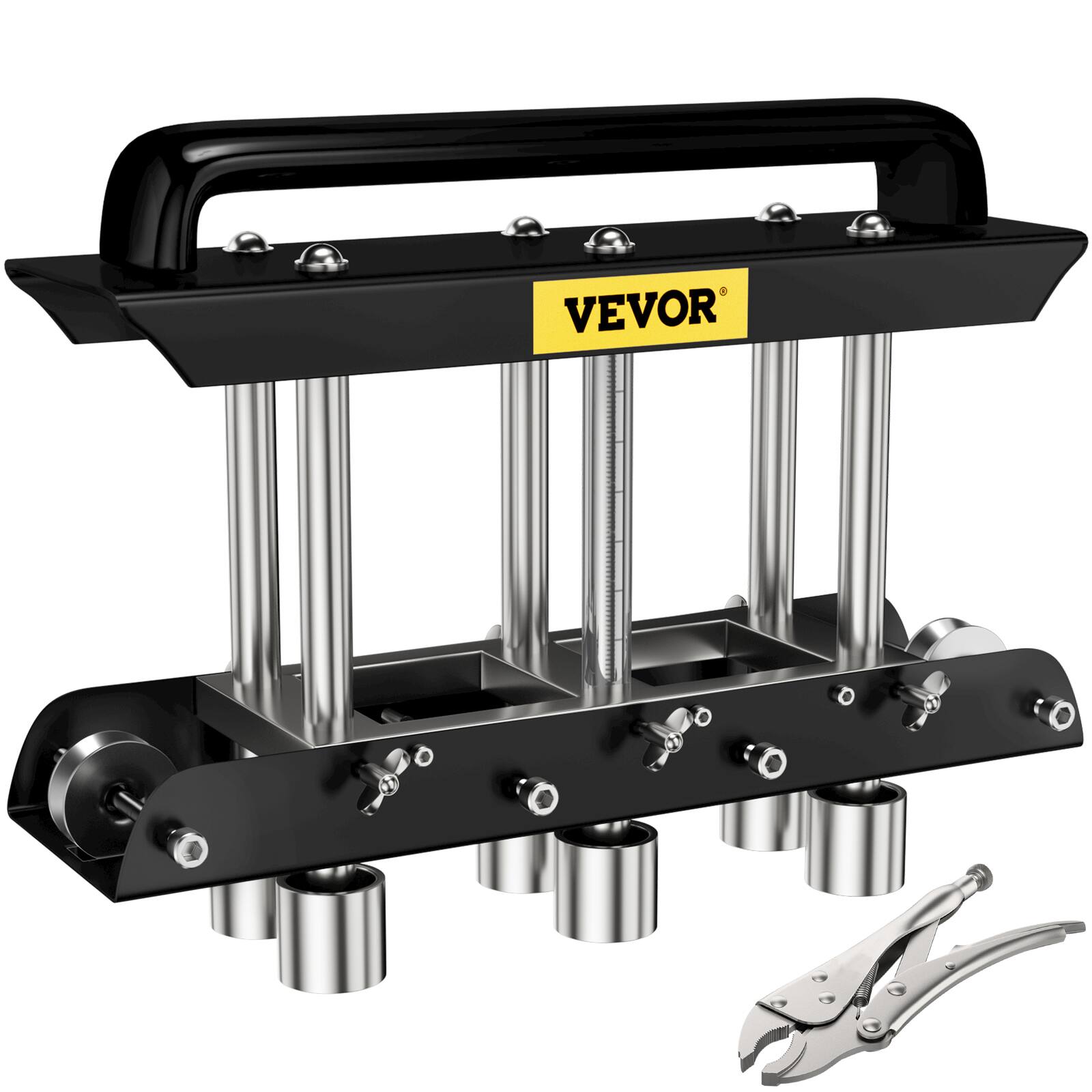 VEVOR - Three-Station Edge Roller, Large Radius, 0-90° Bending Angle Sheet Metal Brake, Quickly Adjusts for Making 0.63\"-5.7\" - Black