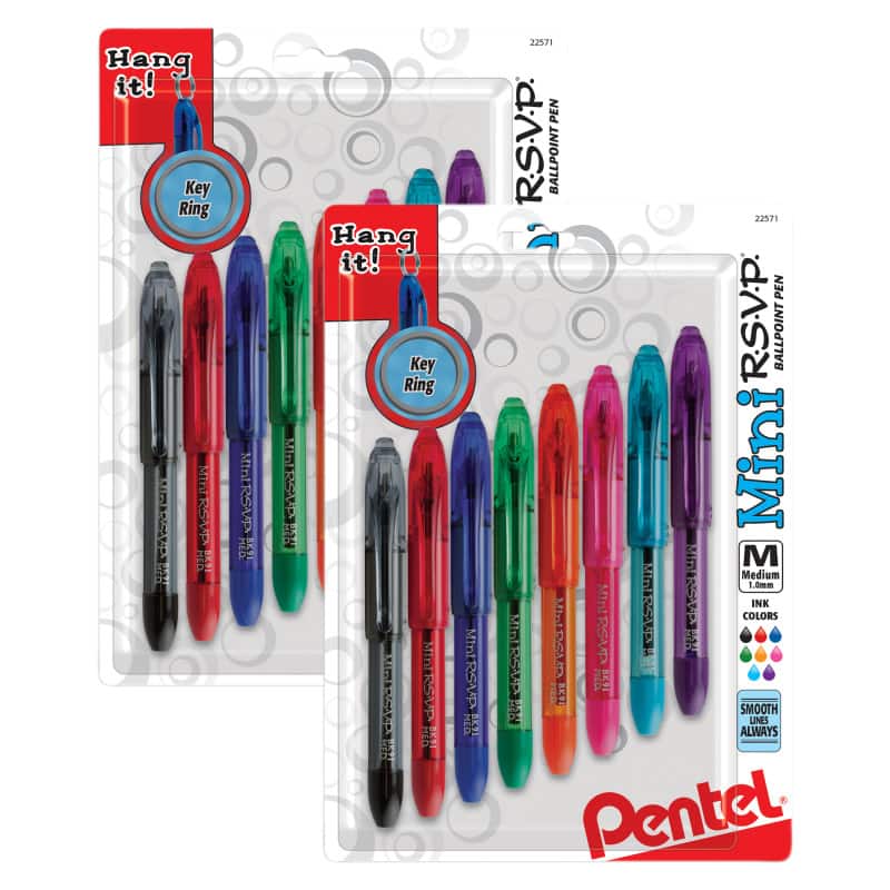 Pentel - R.S.V.P. Mini Ballpoint Pens, 8 Per Pack, 2 Packs