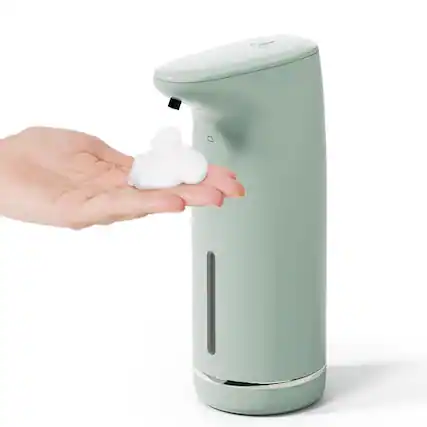 Front. FINEAK - 10.8oz Touchless Foaming Soap Dispenser USB Rechargeable Commercial Mint - Mint.