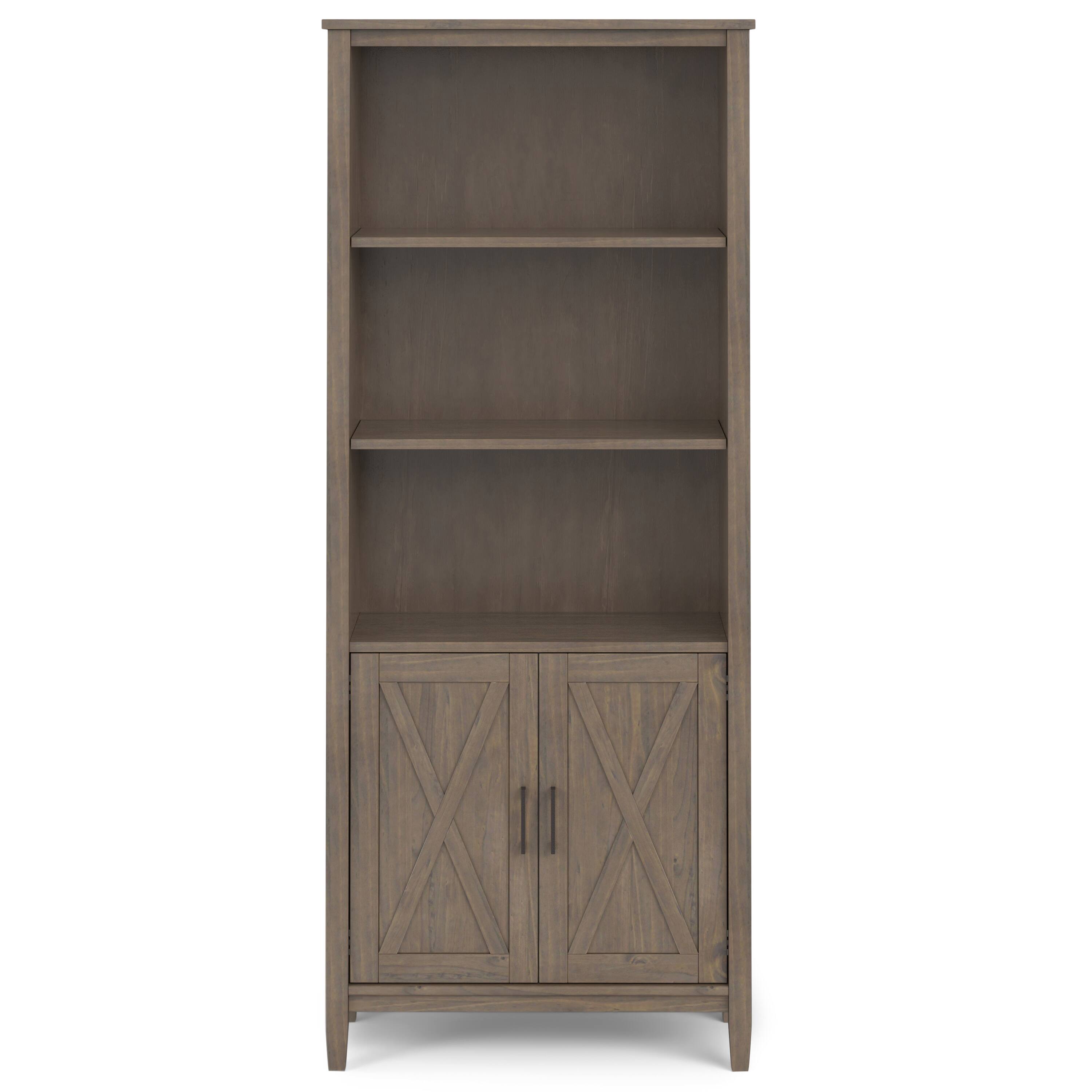 Left. Simpli Home - Ela SOLID WOOD 72 inch x 30 inch Transitional Bookcase in Smoky Brown - Smoky Brown.
