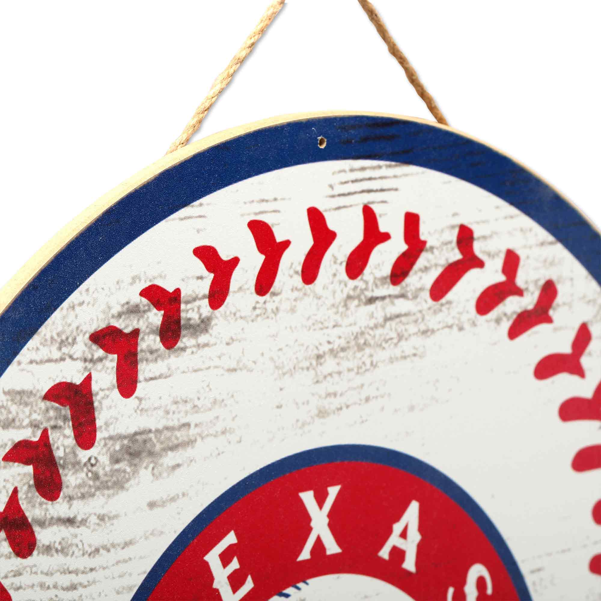 Alt View 3. Open Road Brands - Texas Rangers 18'' x 18'' Baseball Wood Sign - Multicolor.