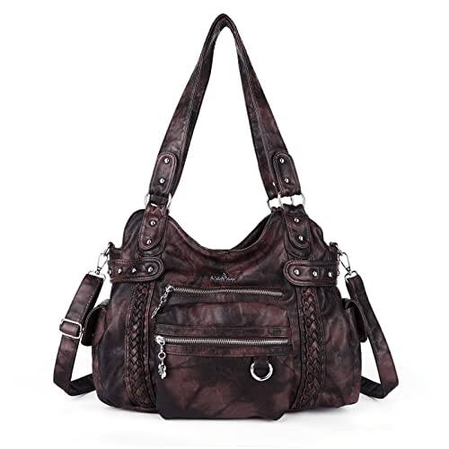 Front. ESBANY - Hobo Handbags for Women Soft PU Leather Shoulder Handbags Ladies Purses - Coffee.