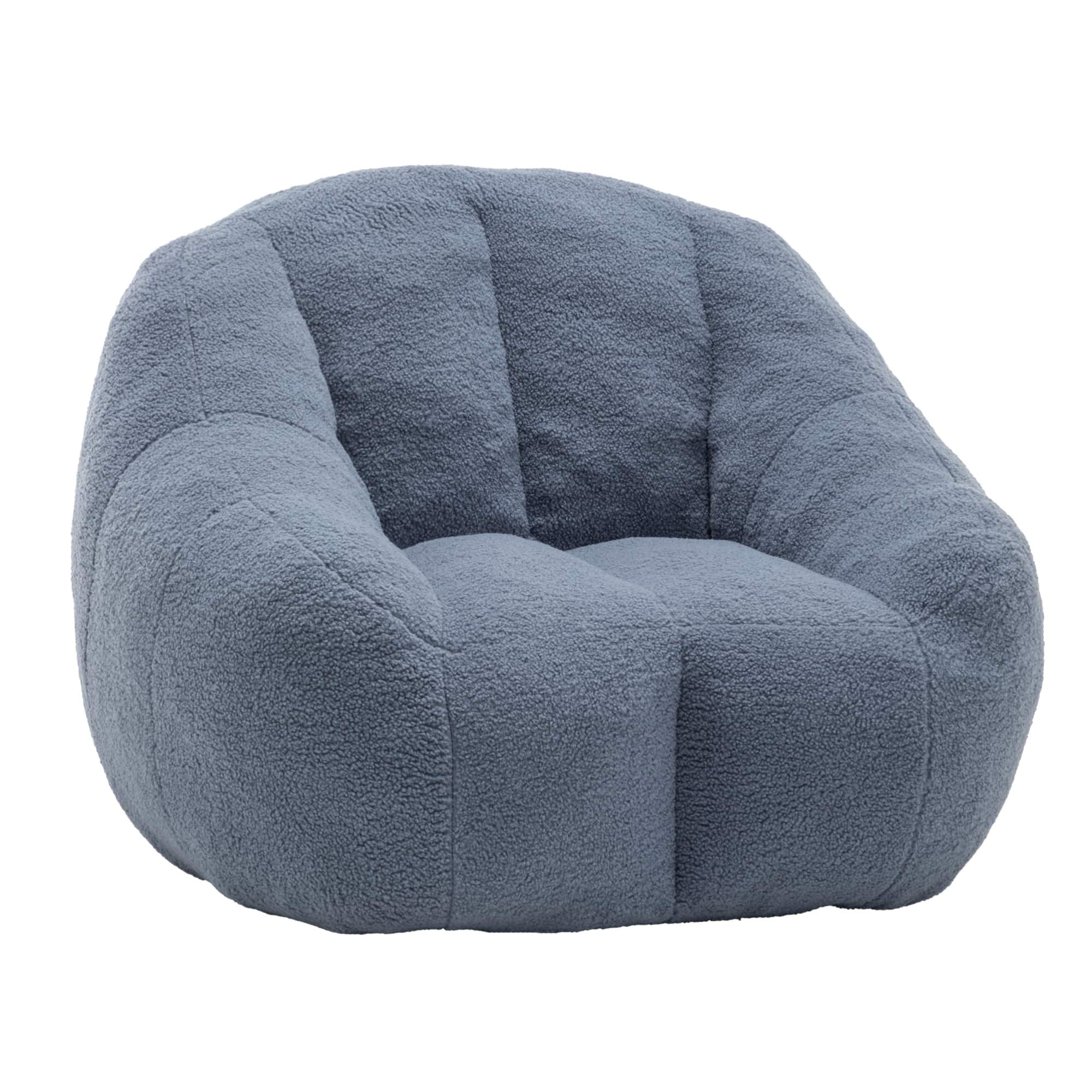 GOODSILO - Large Faux Fur Bean Bag Chair with Memory Foam Filling for Ultimate Comfort and Support - Light Blue