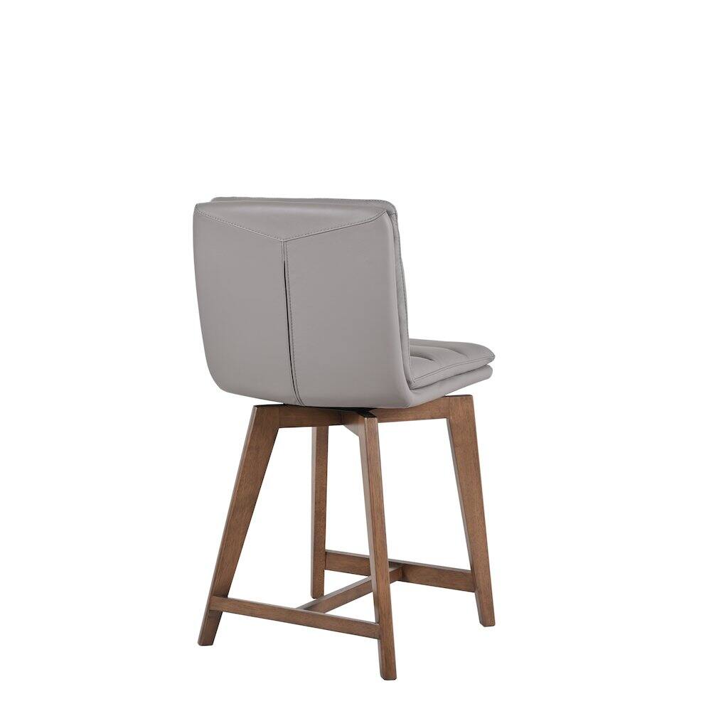 Left. Porter Designs - Castor Genuine Leather Dining Chair - Gray.