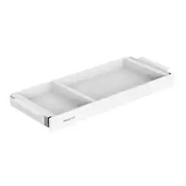 Mount-It! - Under Desk Shallow Pull-Out Drawer with Dual Compartments for Office Storage & Workspace Organization - White