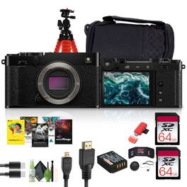 Fujifilm - X-E5 Mirrorless Digital Camera , 2x 64GB Memory Card - Black