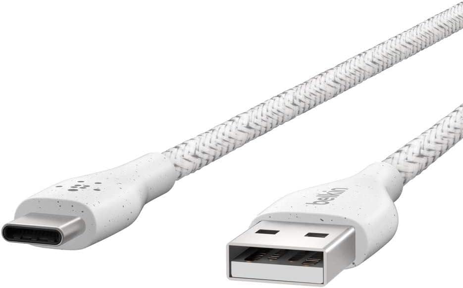 Angle. Belkin - Belkin DuraTek Plus USB C to USB Cable - USB-A Cable W/Leather Strap - Ultra-Strong Charging Cable W/Flexible Insulation - white.