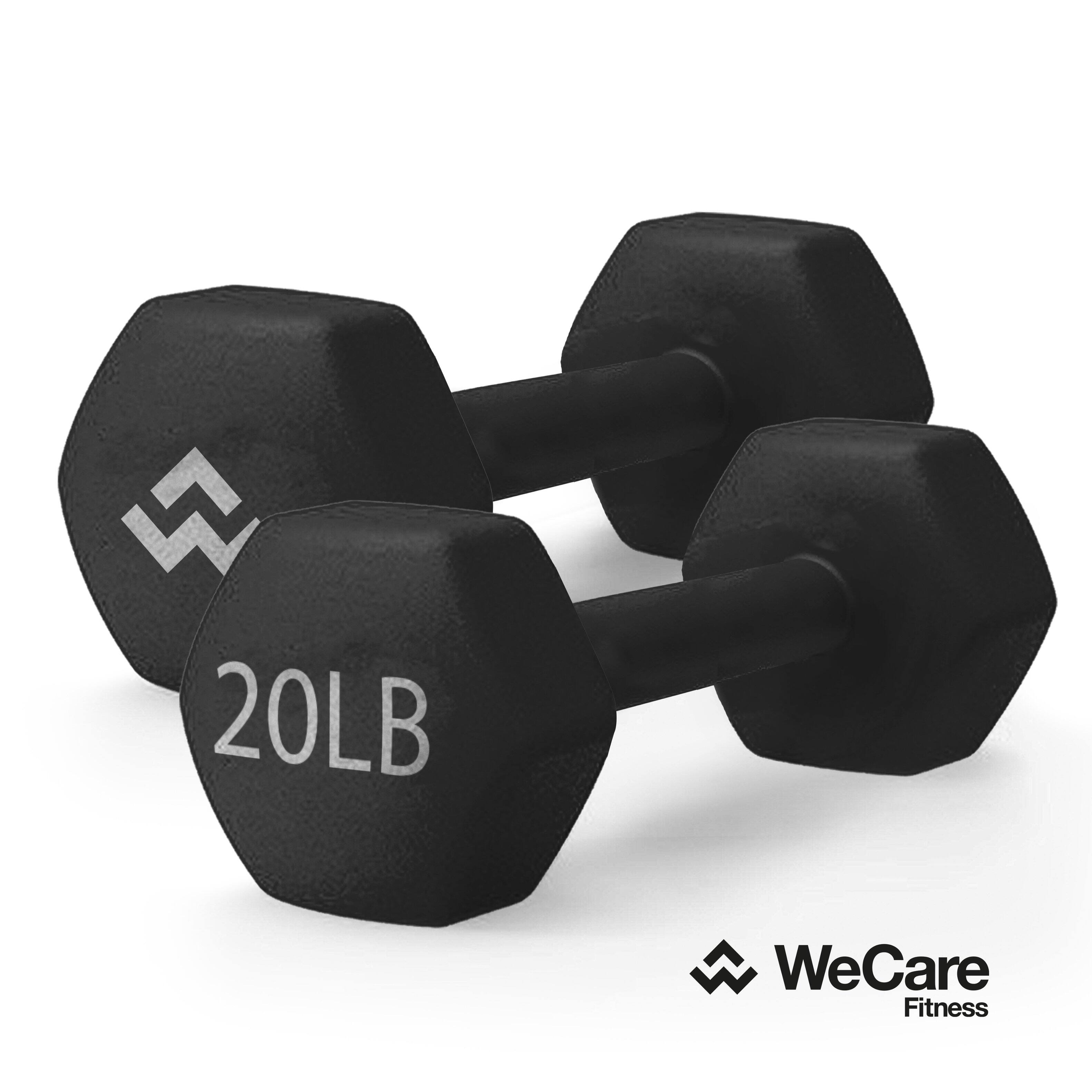 WeCare - Fitness Neoprene Pair Dumbbells 20 Lb - Black